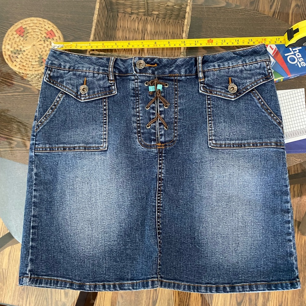 Route 66 faded Stretch Denim short skirt